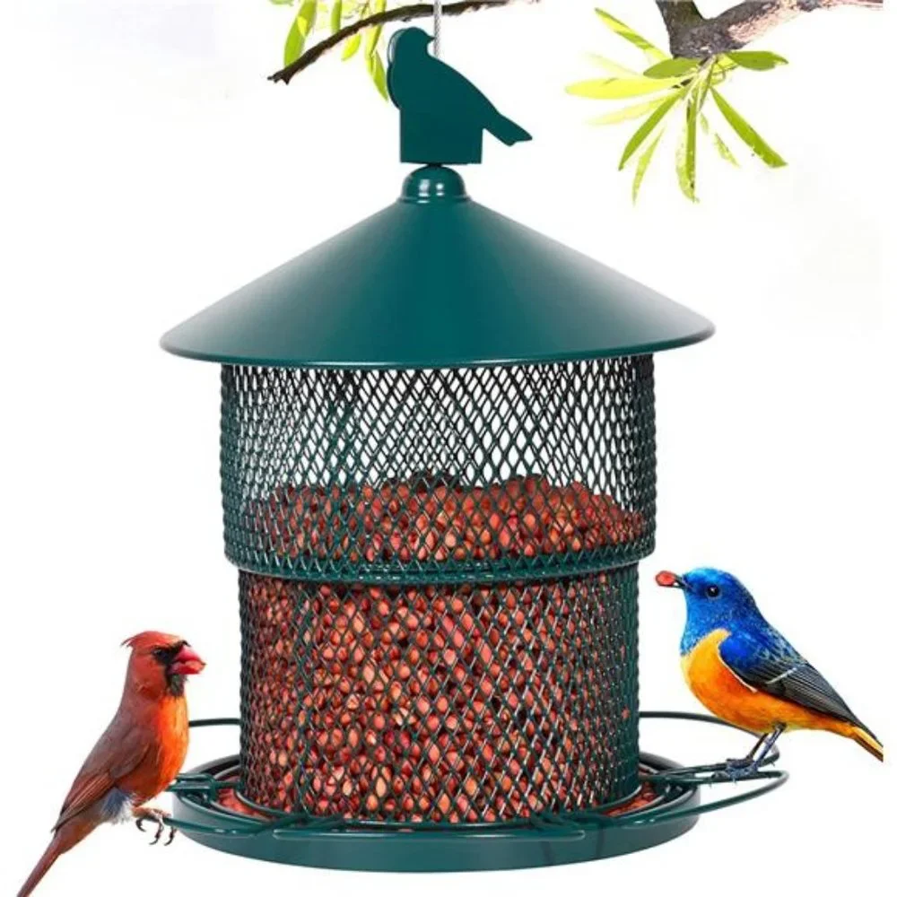 Wild Bird Feeders Outside Hanging for Wild Birds, Large Metal Bird Feeders